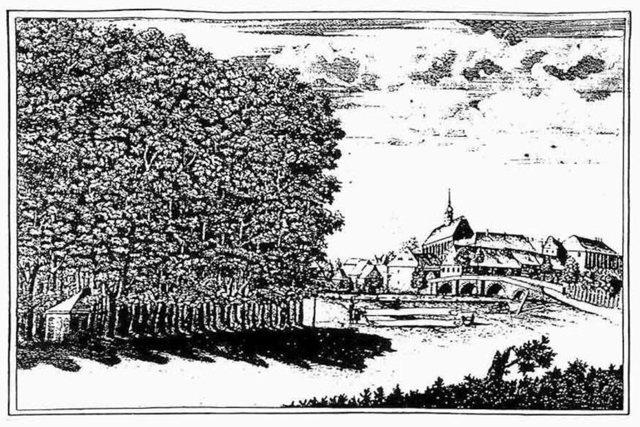 Kupferstich der Baille-Maille-Lindenallee zu Himmelkron